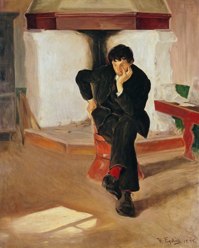 The Dreamer (Portrait of the Painter Torleiv Stadskleiv) by Halfdan Egedius